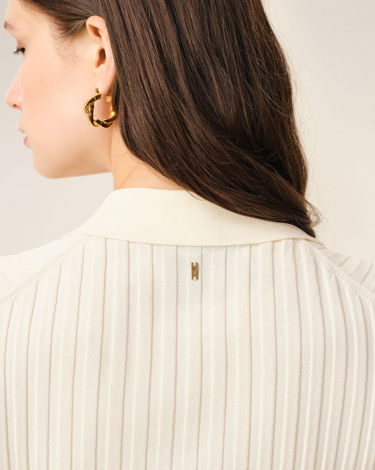 White Knit Short Sleeves Polo