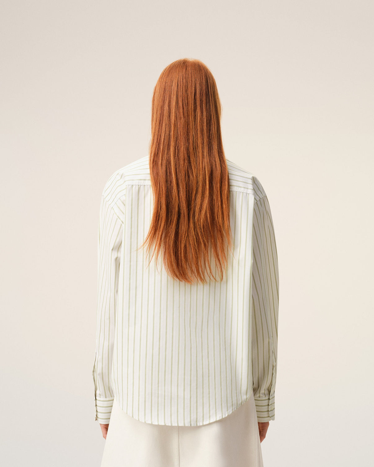 White Striped Cotton Boxy Shirt