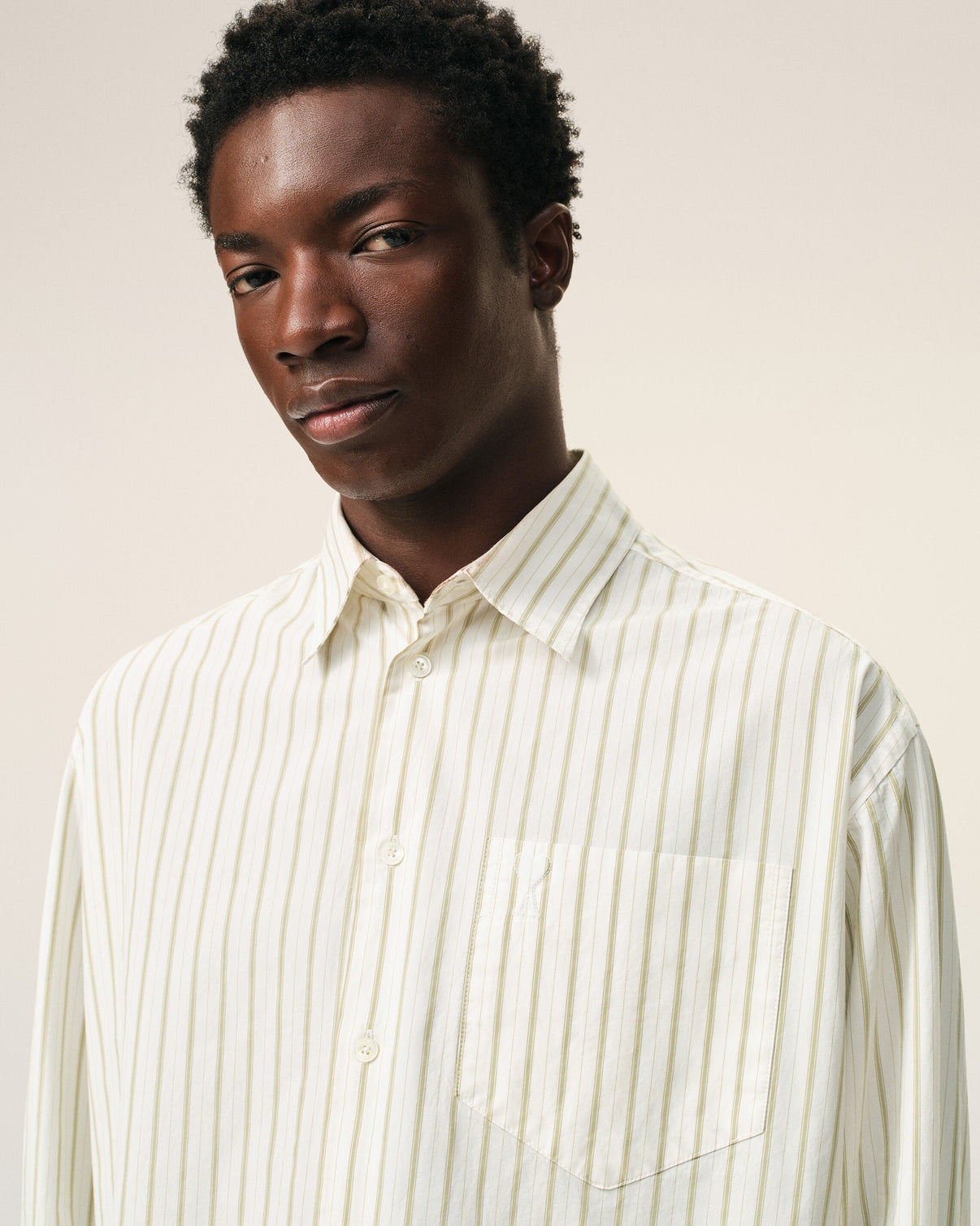 White Striped Cotton Boxy Shirt