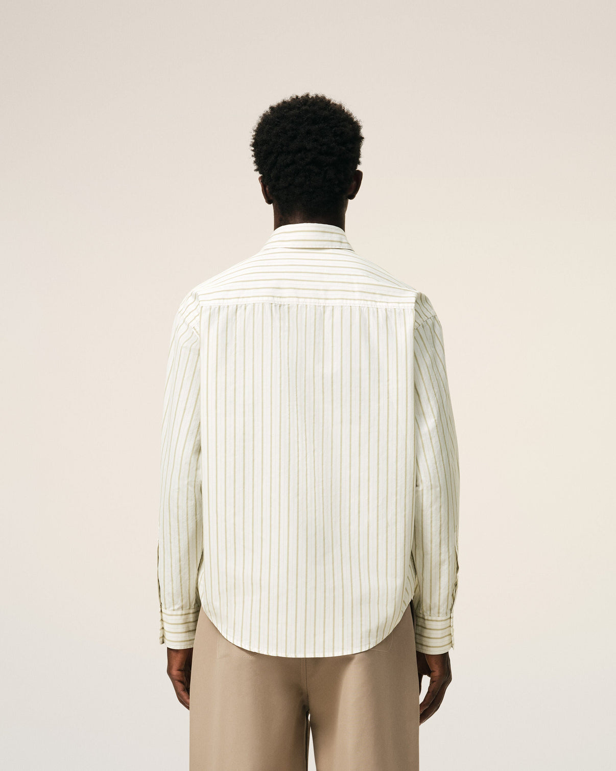 White Striped Cotton Boxy Shirt