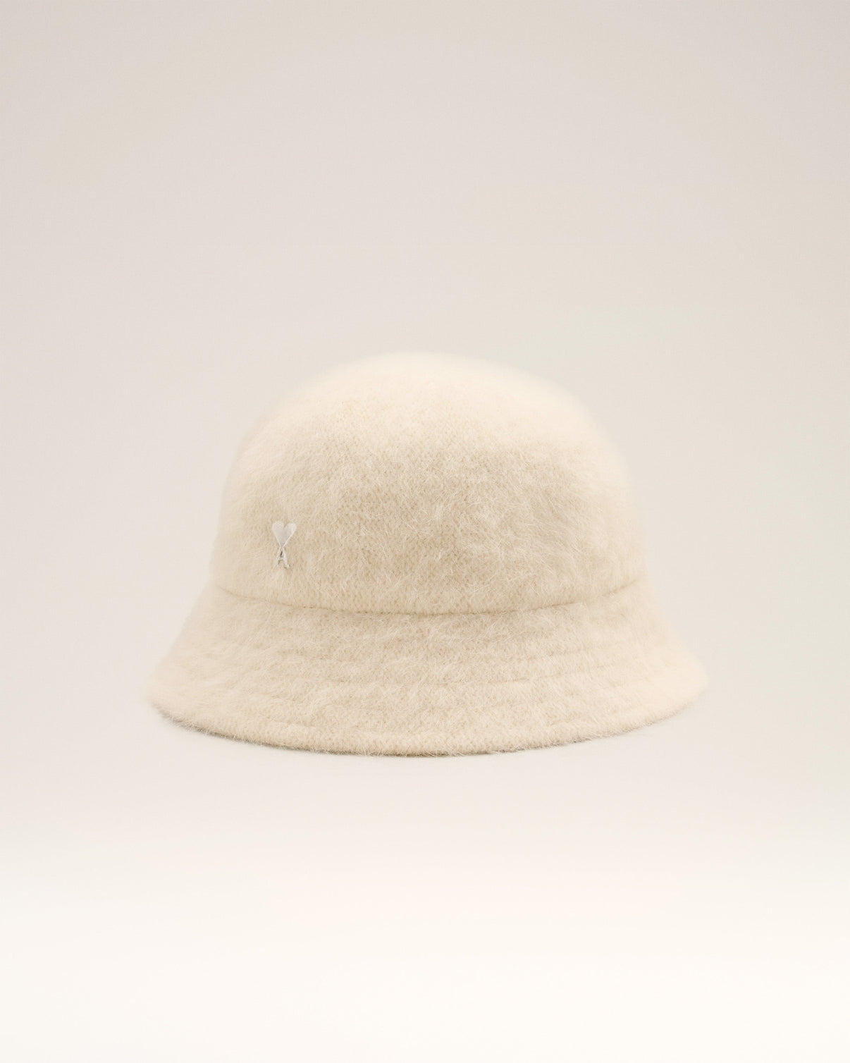 White Wool Stud Bucket Hat