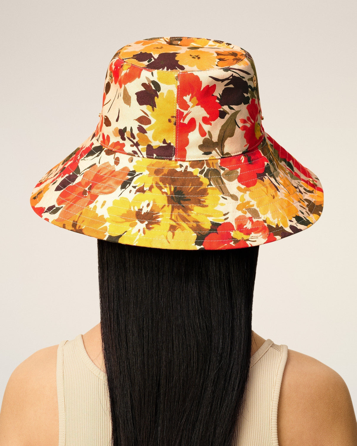 Yellow Floral Cotton Hat