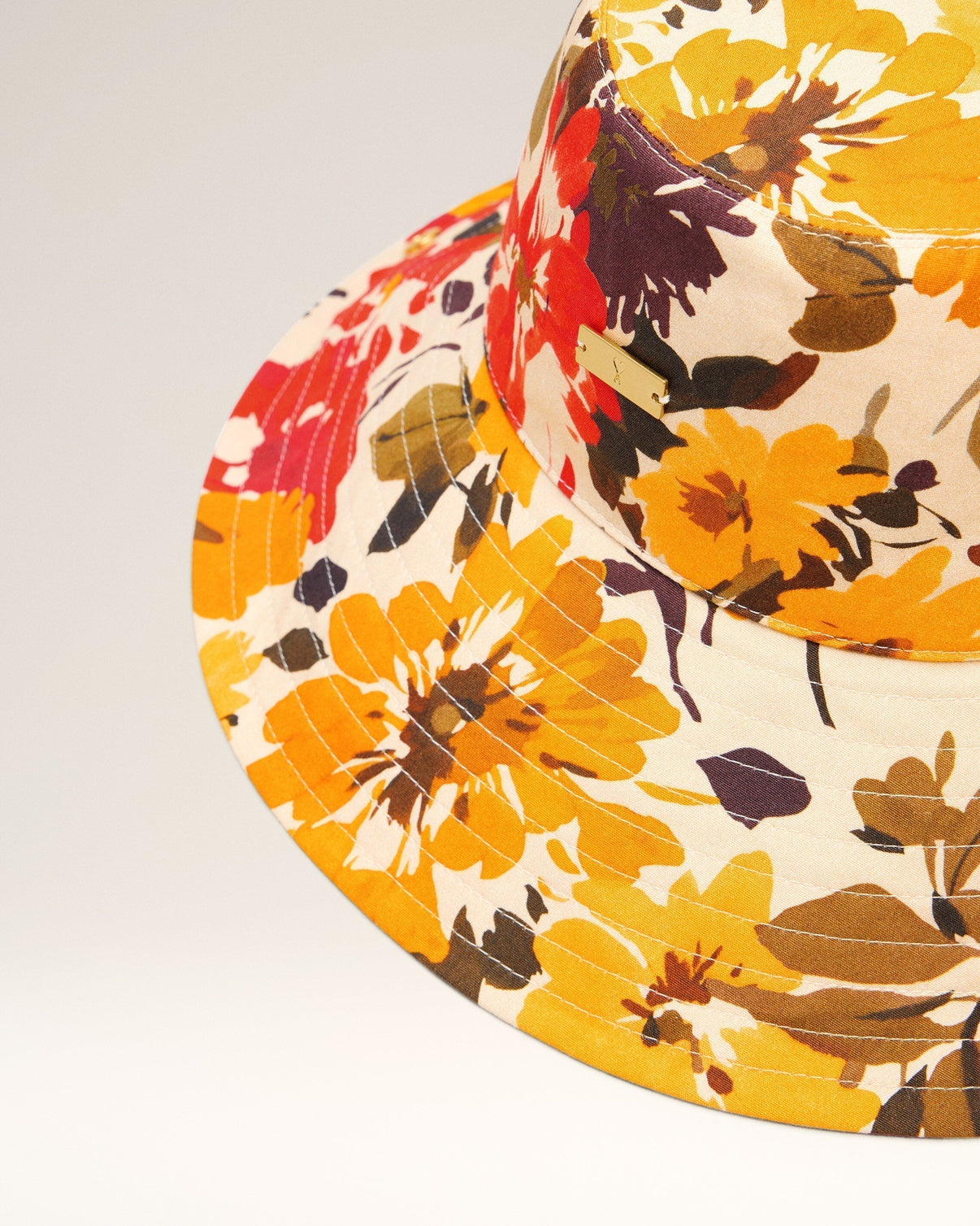 Yellow Floral Cotton Hat