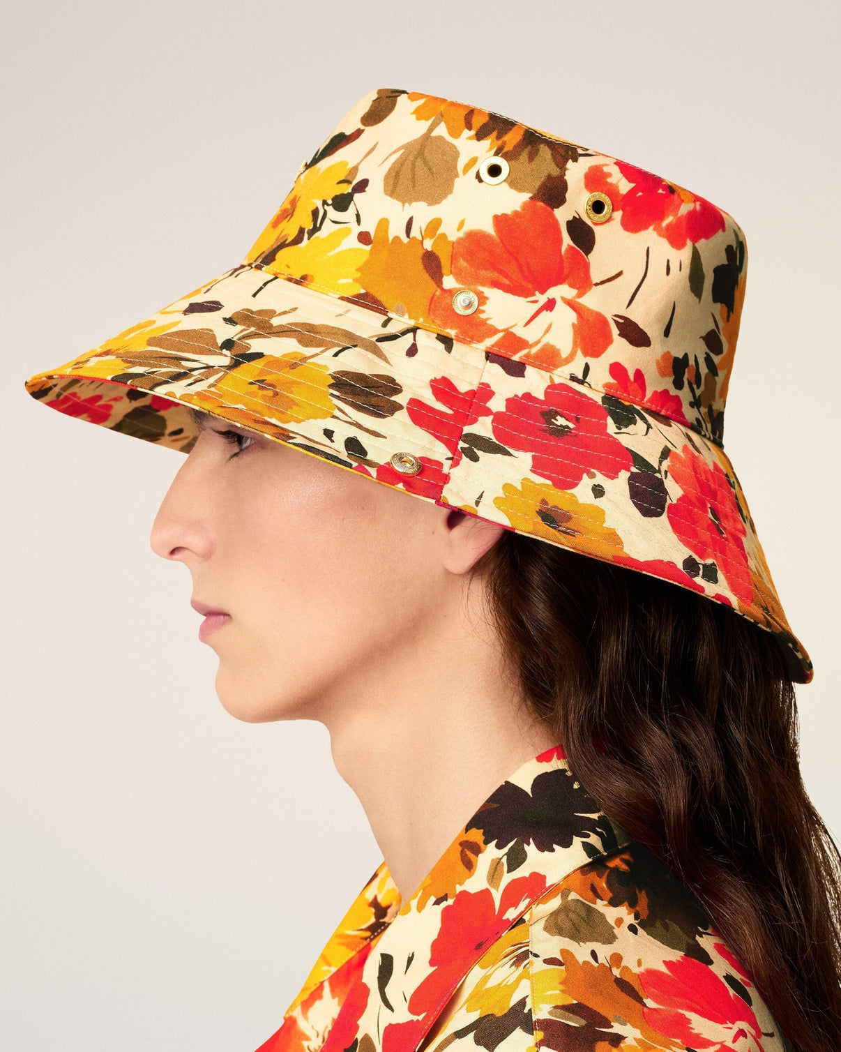 Yellow Floral Cotton Hat