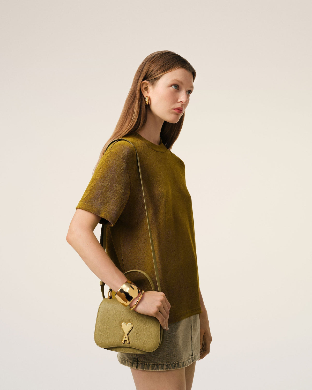 Yellow Leather Top Handle Paris Paris Bag