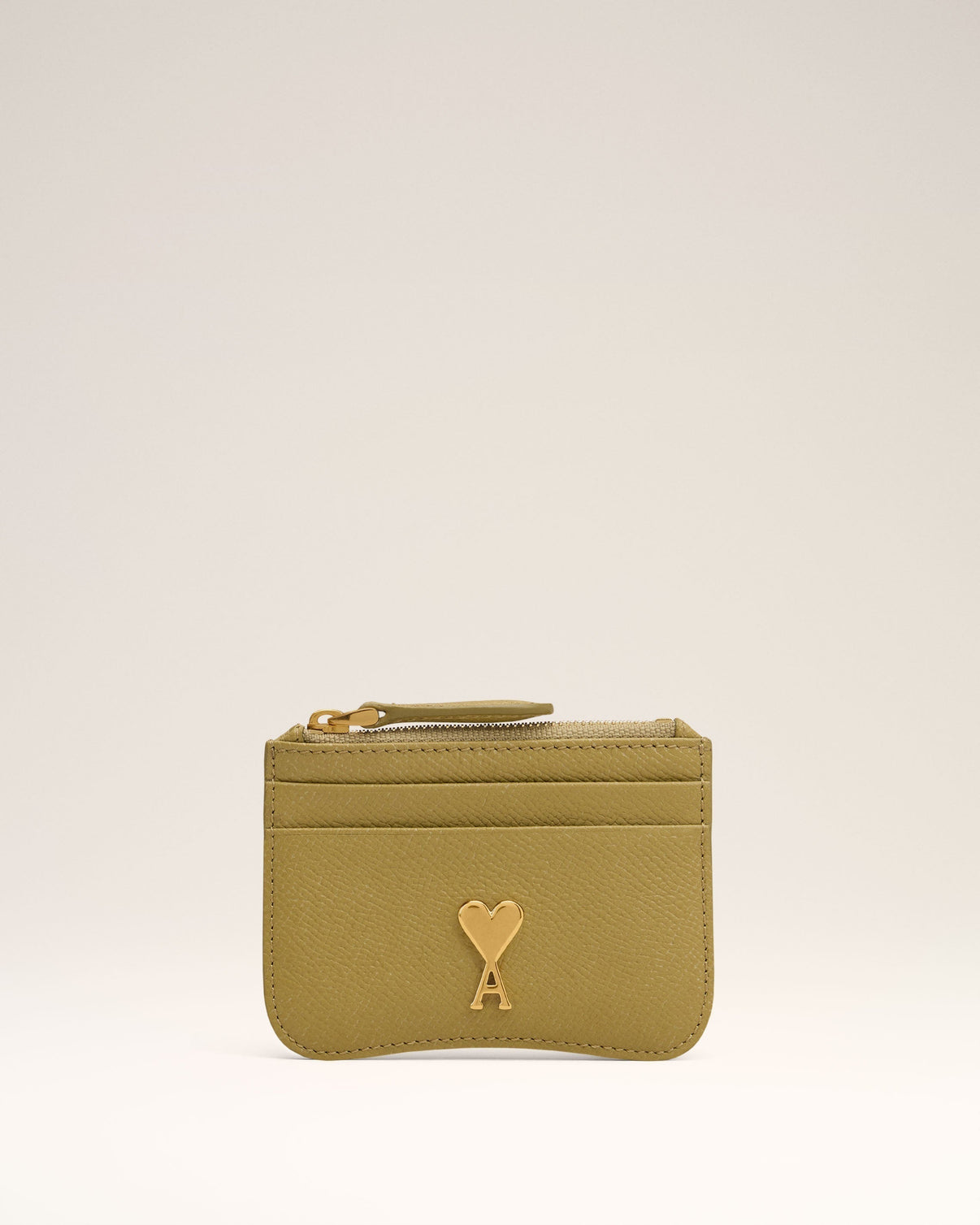 Yellow Leather Zipped Card Holder