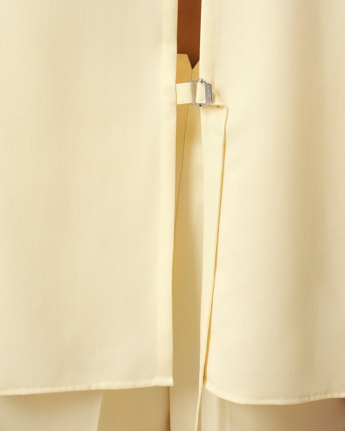 Yellow Wool Back Slit Loose Shirt
