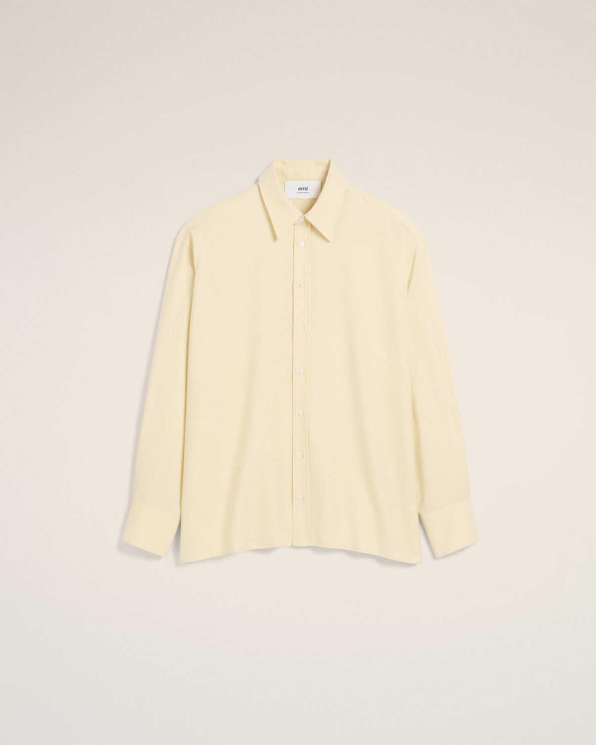 Yellow Wool Back Slit Loose Shirt