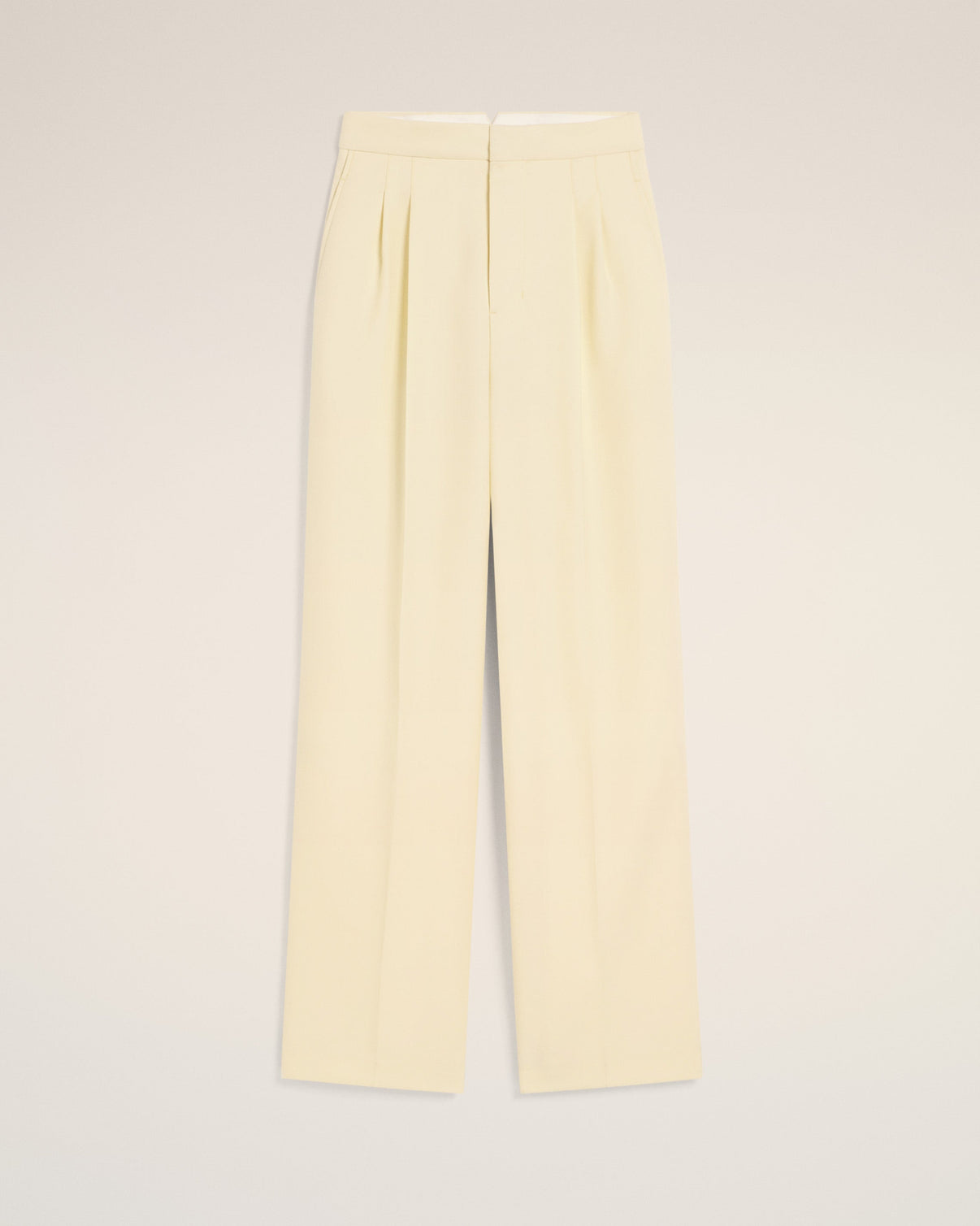 Yellow Wool High Waist Large Trousers