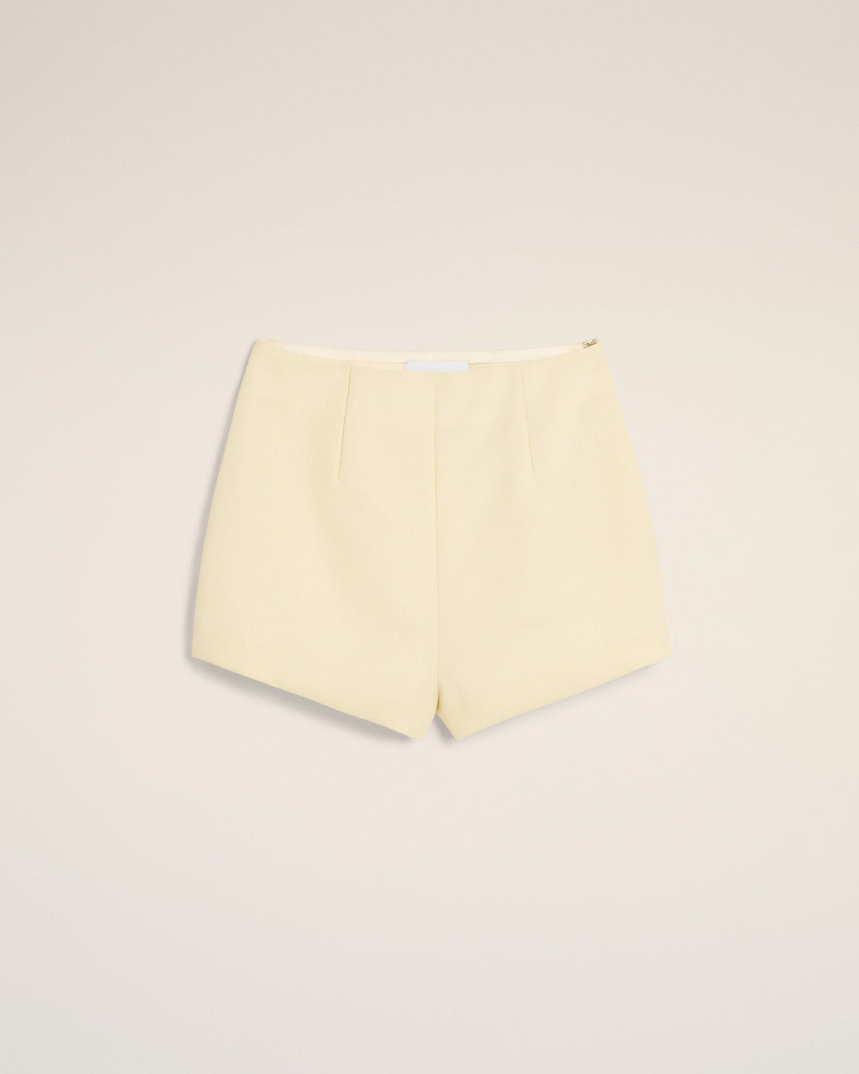 Yellow Wool High Waist Mini Short