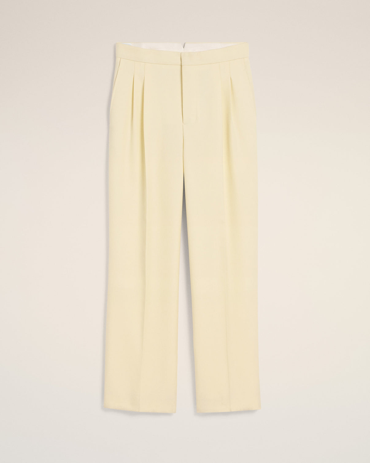 Yellow Wool Large Fit Trousers