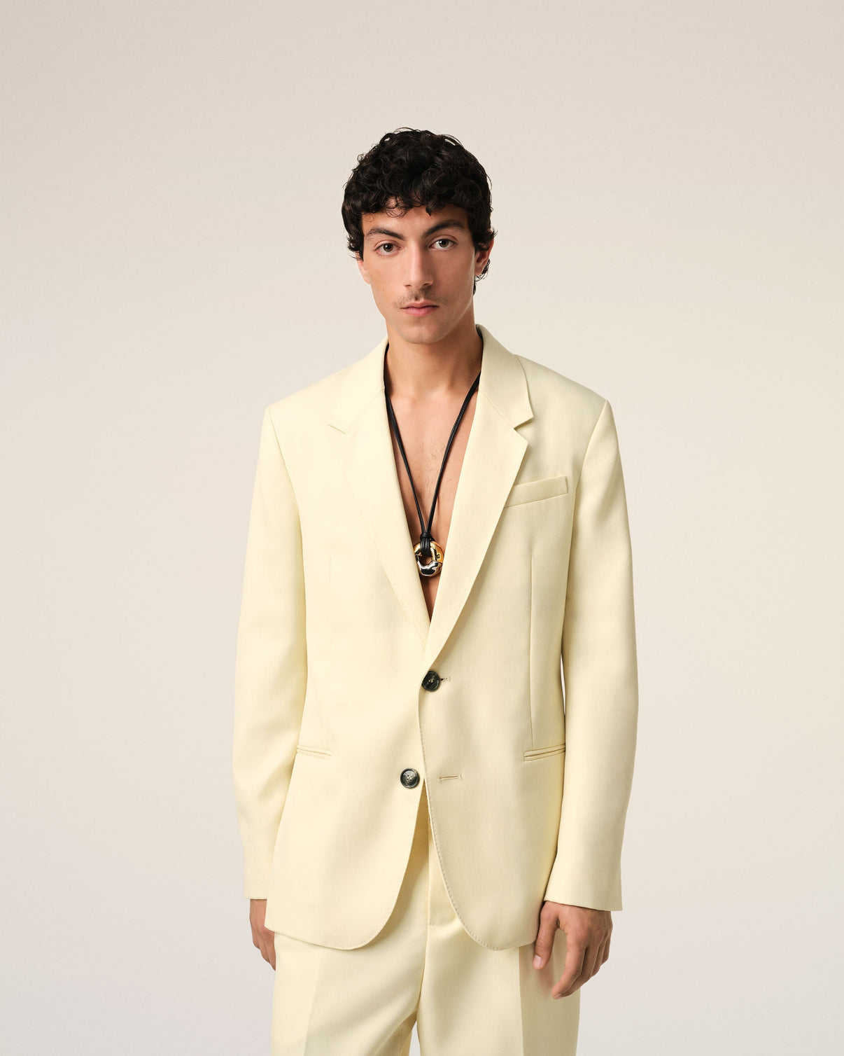 Yellow Wool Semi-Lined Jacket