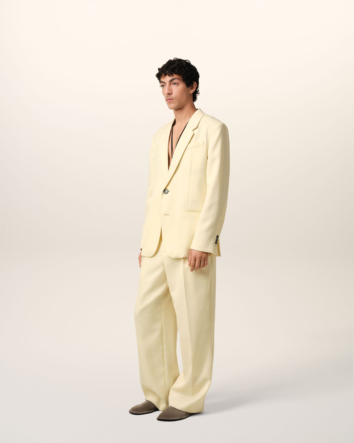 Yellow Wool Semi-Lined Jacket