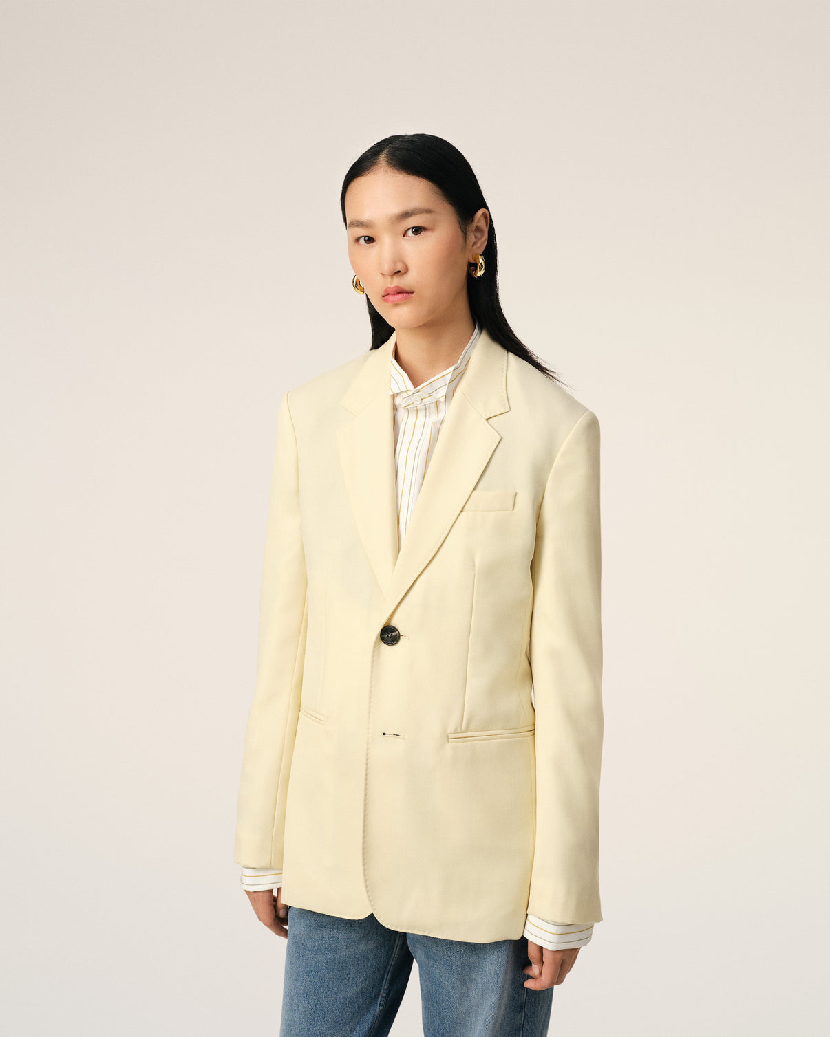 Yellow Wool Semi-Lined Jacket