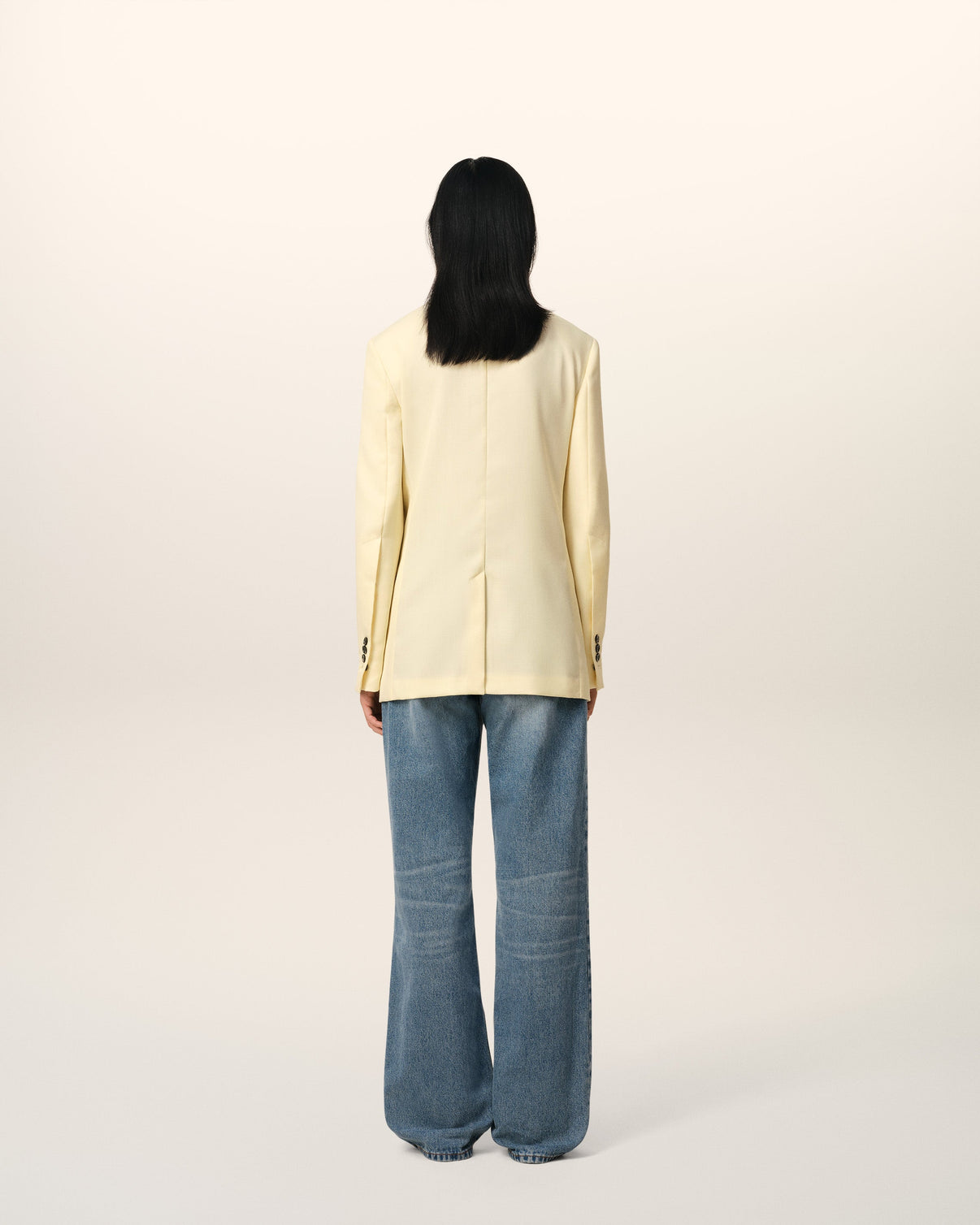 Yellow Wool Semi-Lined Jacket