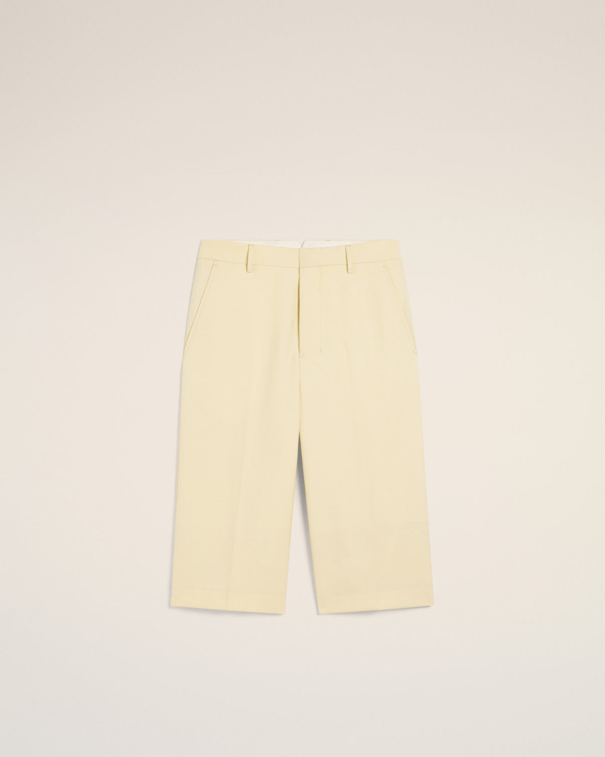 Yellow Wool Wide Bermuda